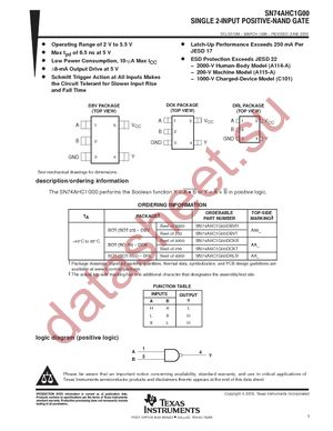 SN74AHC1G00DBVRE4 datasheet  